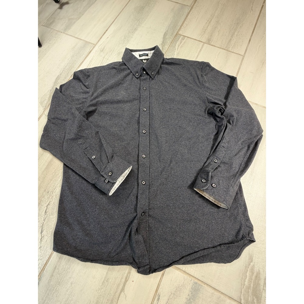 Buttercloth Icy Cotton Shirt Mens XL Regular Fit‎ Charcoal Gray Button Down Long